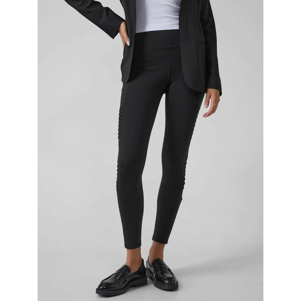 Athleta‎ Black Sculpting Athletic Delancey Moto Tight Leggings Size Medium